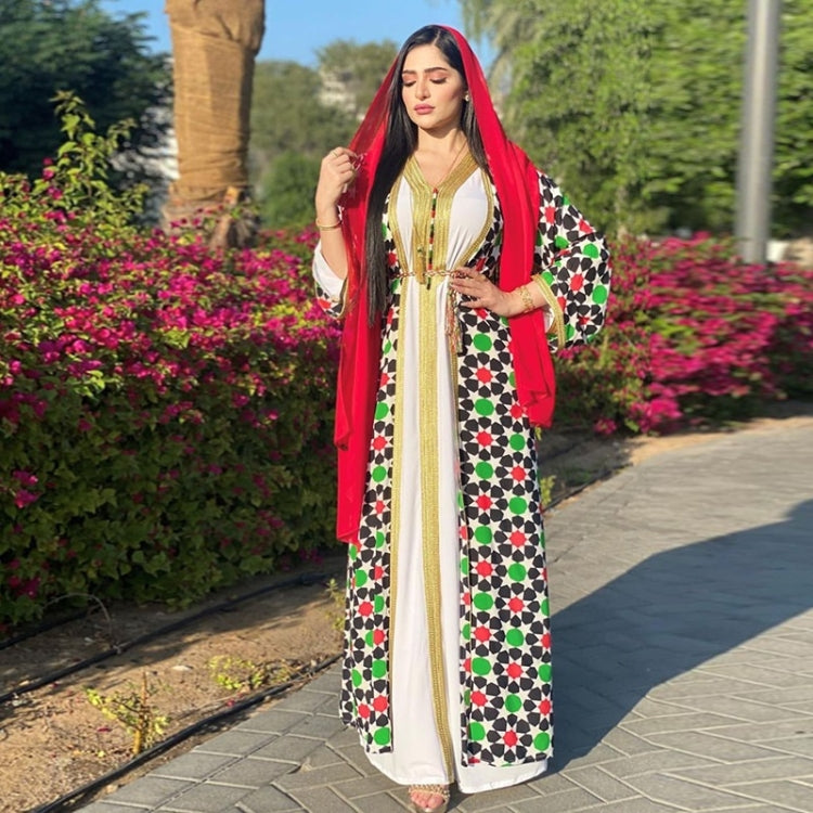Women Printed Floral Long Dress Two-piece Suit