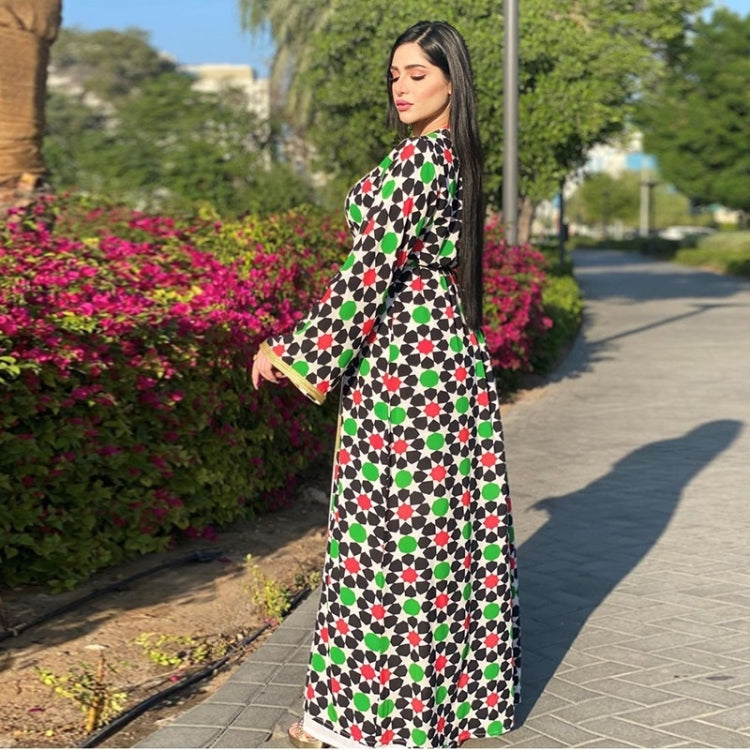 Women Printed Floral Long Dress Two-piece Suit