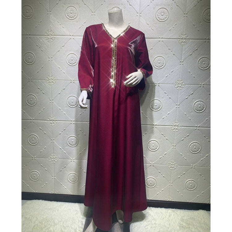 Women Solid Color Drill Robe Dress