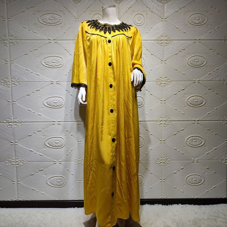 Women Solid Color Lace Collar Flower Dress