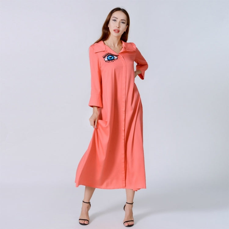Women Solid Color Ethnic Embroidered Robe