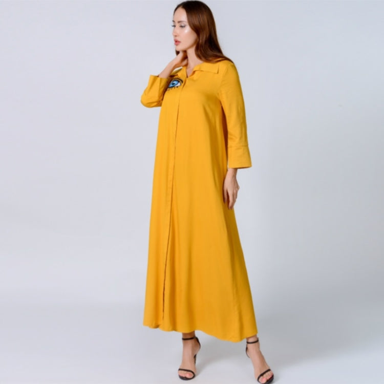 Women Solid Color Ethnic Embroidered Robe