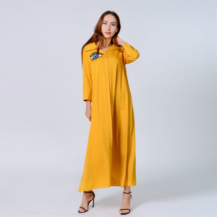 Women Solid Color Ethnic Embroidered Robe