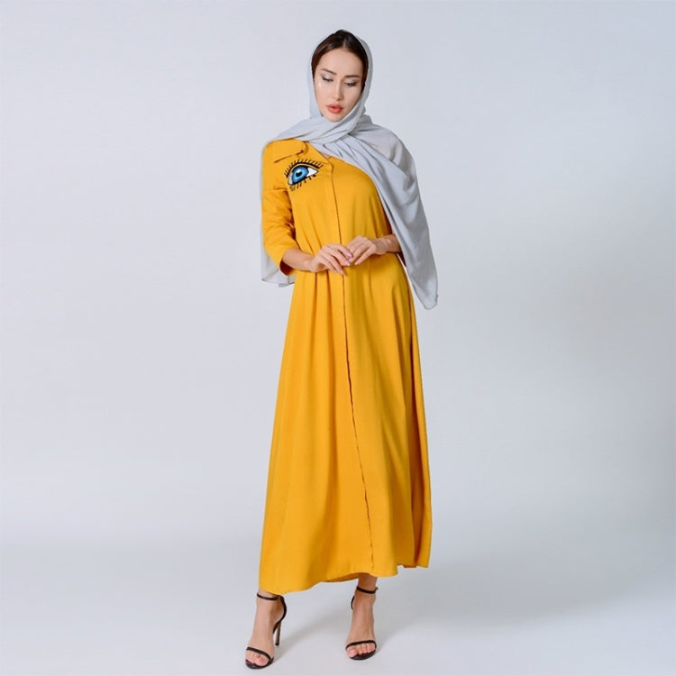 Women Solid Color Ethnic Embroidered Robe