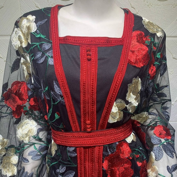 Women Embroidered Lace Mesh Two-Piece Set