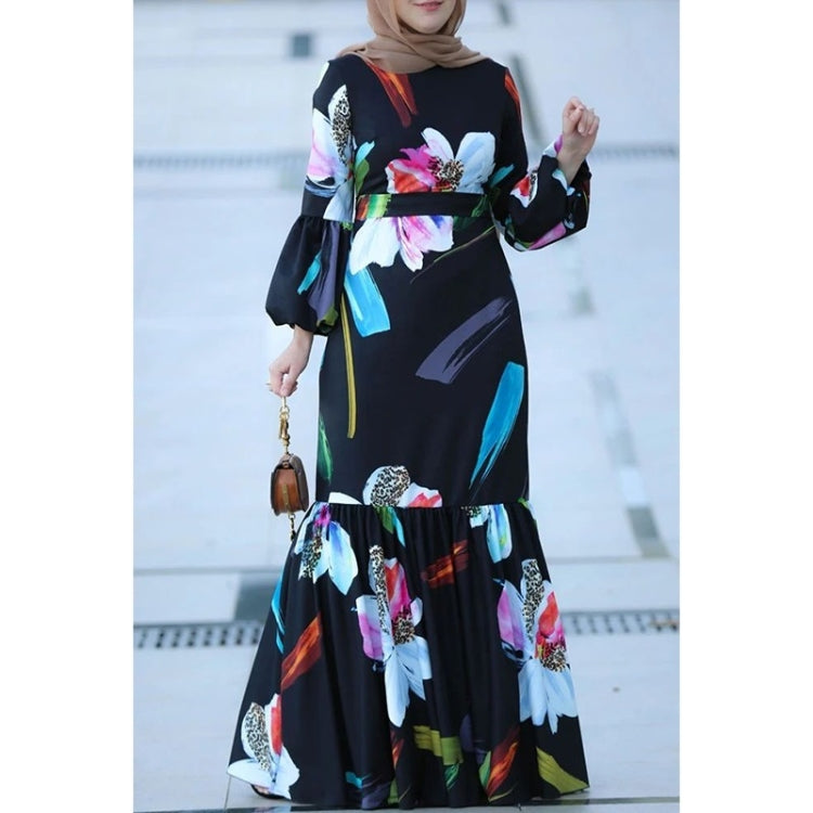 Women Printed Long Sleeve Long Dress