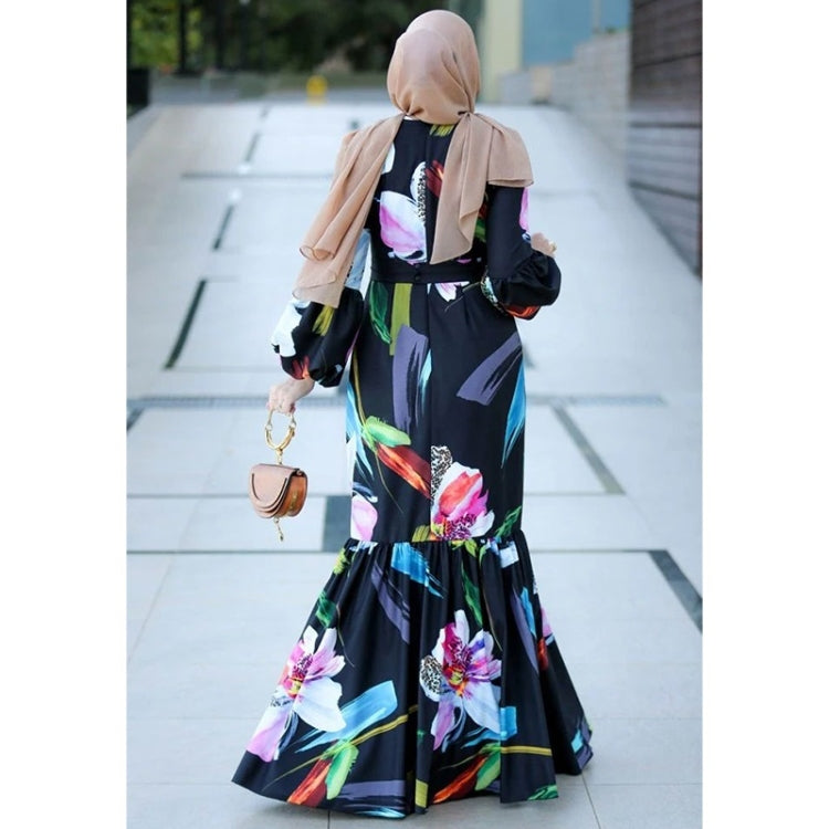 Women Printed Long Sleeve Long Dress