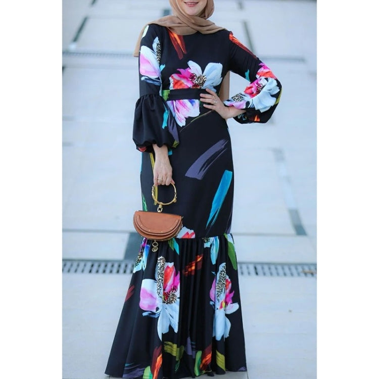Women Printed Long Sleeve Long Dress