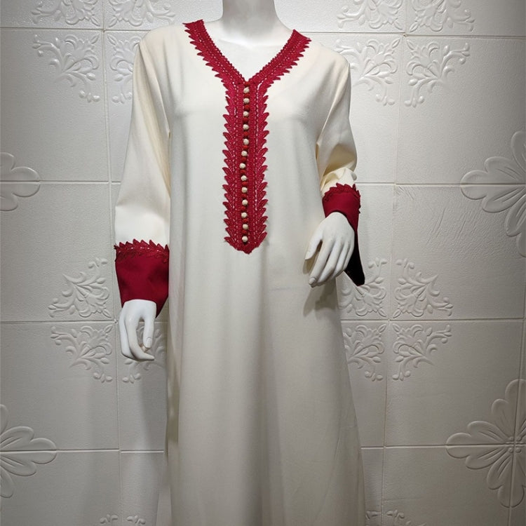 Women Color Matching Long Sleeved Robe Dress