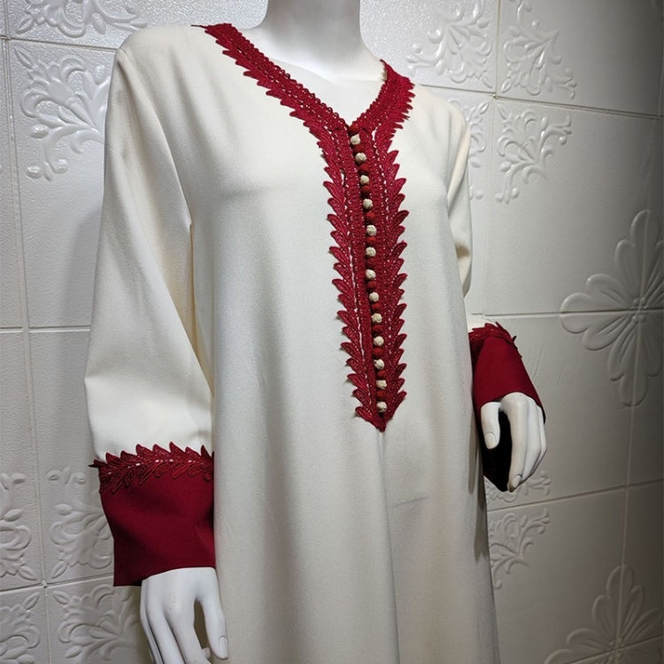 Women Color Matching Long Sleeved Robe Dress