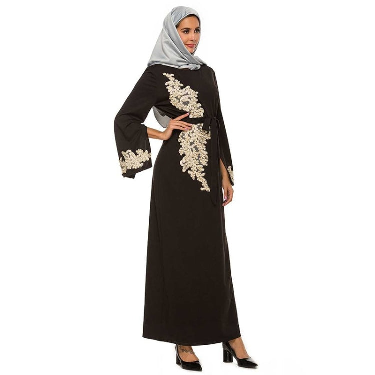 Women Beaded Flared Sleeve Lace-up Dress