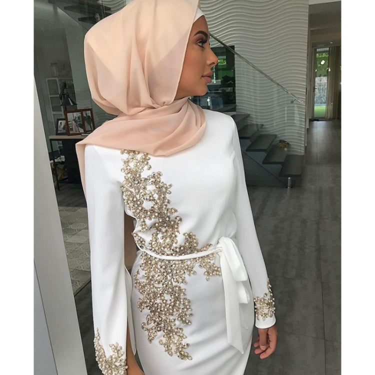 Women Beaded Flared Sleeve Lace-up Dress