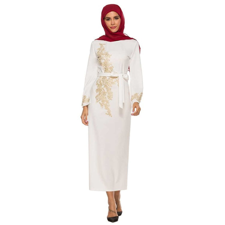 Women Beaded Flared Sleeve Lace-up Dress