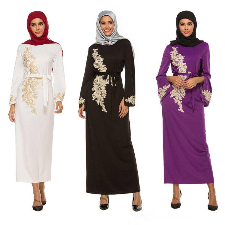 Women Beaded Flared Sleeve Lace-up Dress