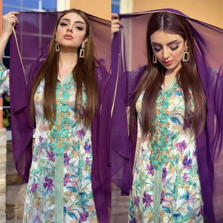 Women Printed Long Hooded Robe