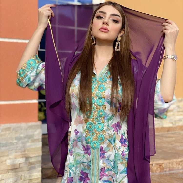 Women Printed Long Hooded Robe