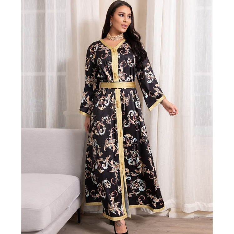 Women Printed Long Waistband Dress