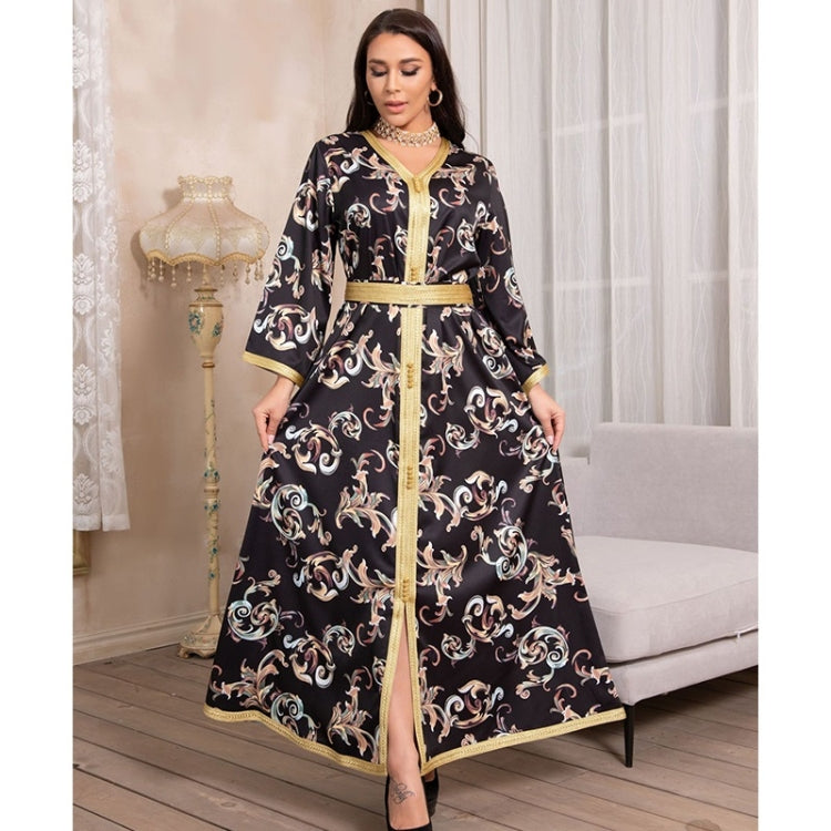 Women Printed Long Waistband Dress