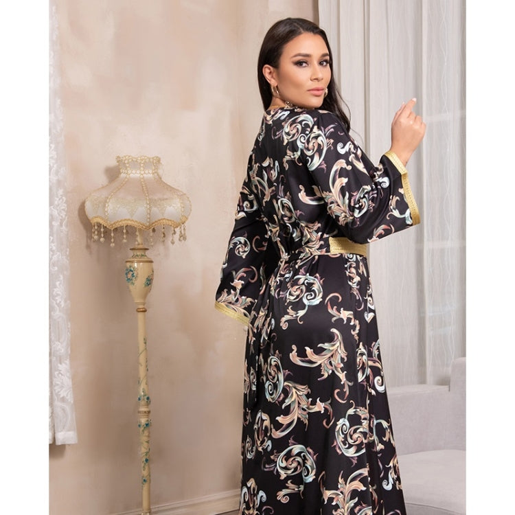 Women Printed Long Waistband Dress