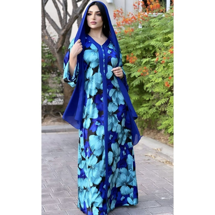 Women Printed Long Lace Loose Dress