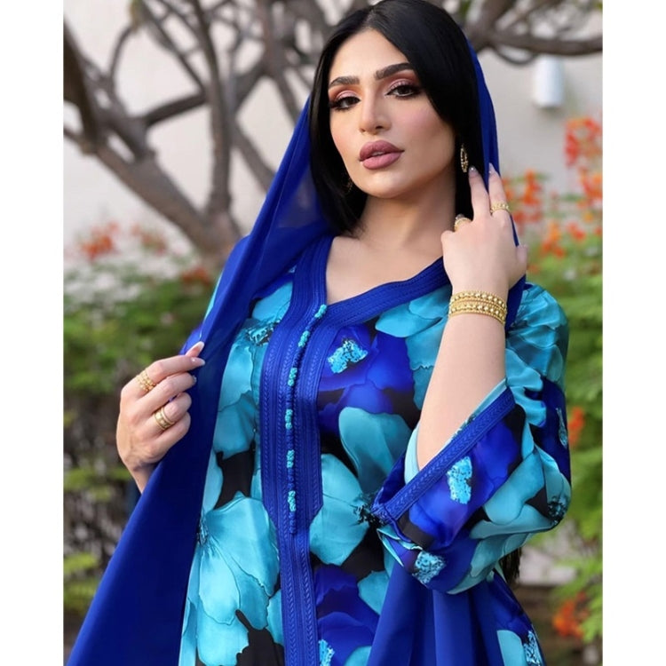 Women Printed Long Lace Loose Dress