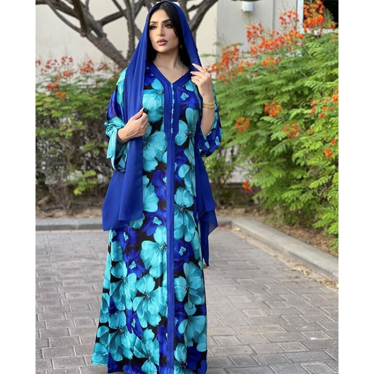 Women Printed Long Lace Loose Dress