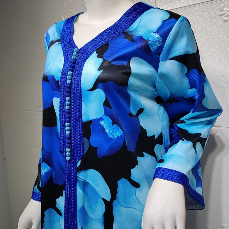 Women Printed Long Lace Loose Dress