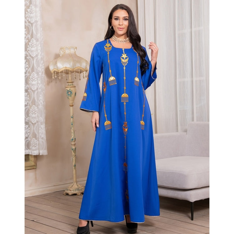 Women Solid Color Embroidered Loose Robe