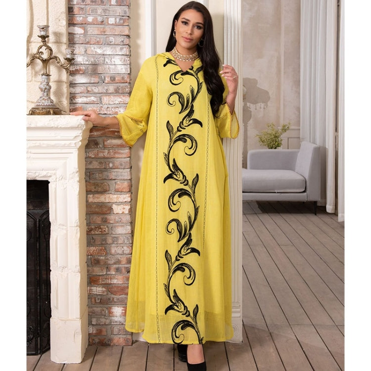 Women Solid Color Embroidered Loose Robe