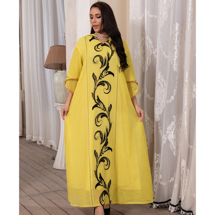Women Solid Color Embroidered Loose Robe