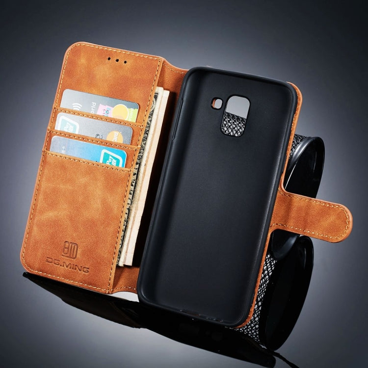 DG.MING Retro Oil Side Horizontal Flip Case for Galaxy J6 (2018) , with Holder & Card Slots & Wallet