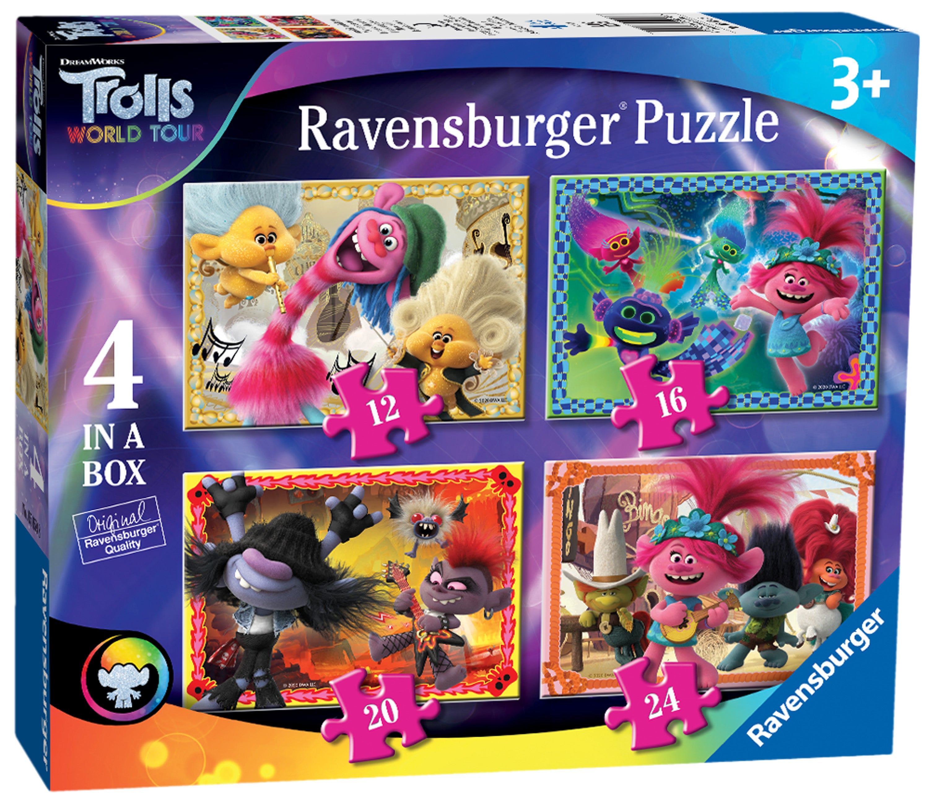 05059 Ravensburger Trolls 2 World Tour, 4 in Box Children's Jigsaw Puzzle 3yrs+