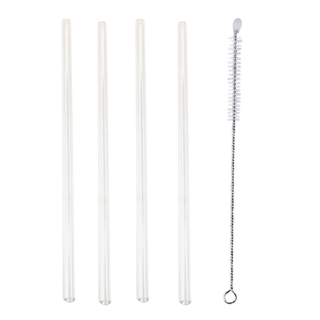 4x Reusable Clear Glass Water Drinking Straws w/Brush Wedding Birthday Party An