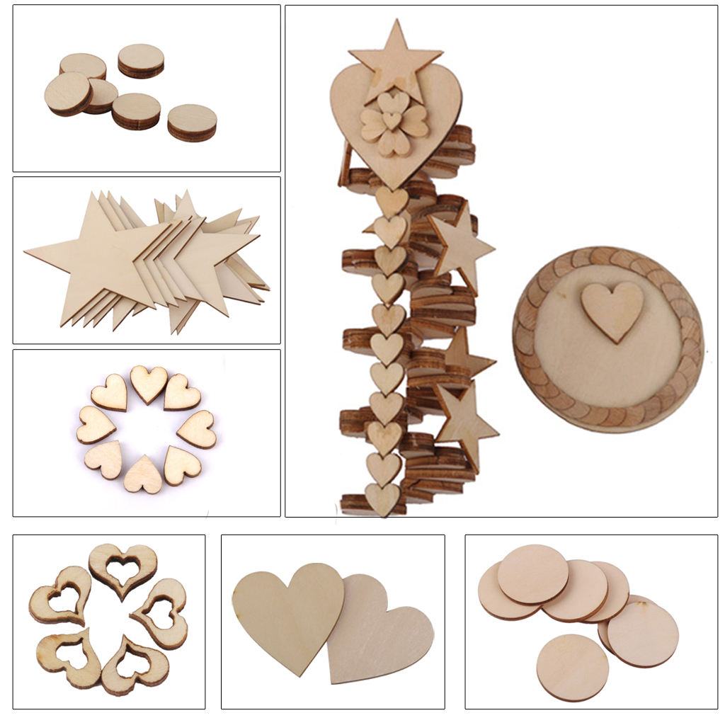 Natural Wood Slices 1.57 inch Unfinished Round Wood 60 pcs Round Wood Coins for