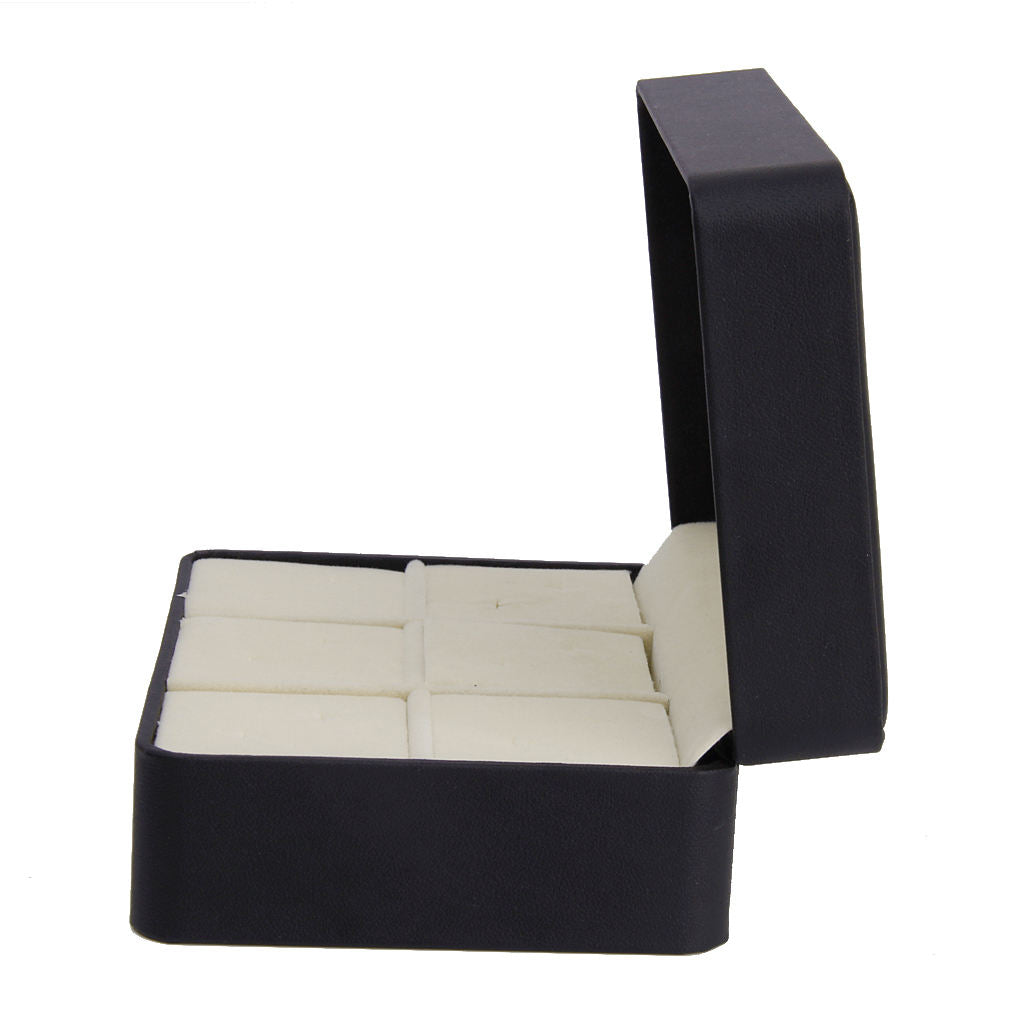 Black PU Leather Velvet Storage Case Box for 6