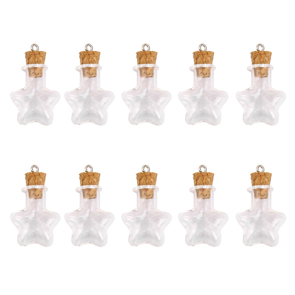 20 Pieces Glass Cork Bulb Bottle Jars Vials Wish Bottles DIY Pendants Crafts