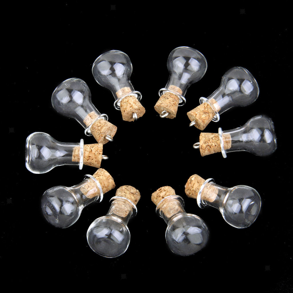 20 Pieces Glass Cork Bulb Bottle Jars Vials Wish Bottles DIY Pendants Crafts