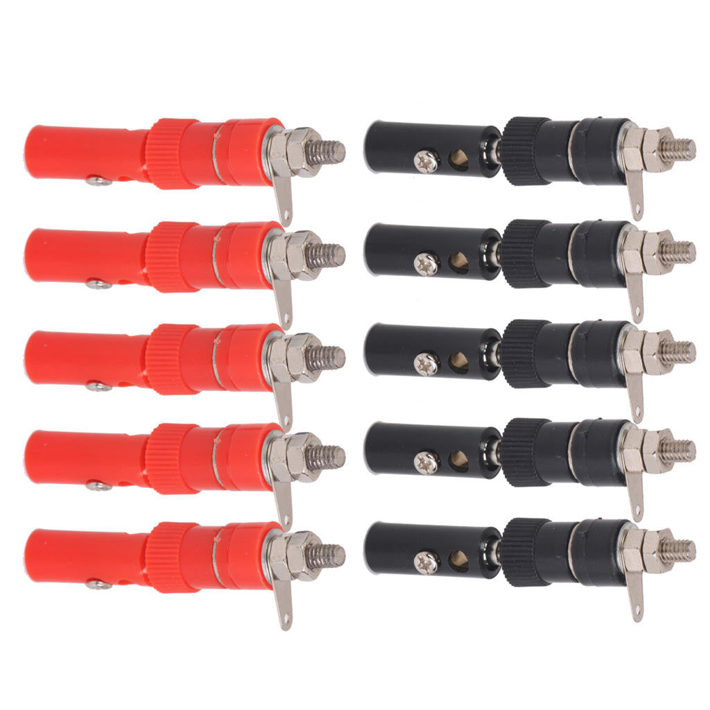 Pack of 10 4mm Insulated Banana Male Plug Speaker Socket Jack Connectors New