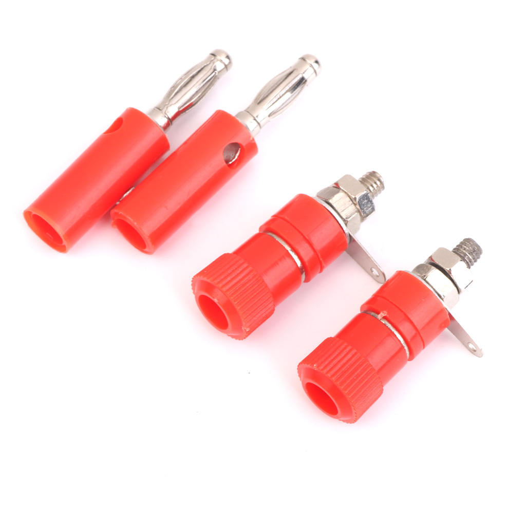 Pack of 10 4mm Insulated Banana Male Plug Speaker Socket Jack Connectors New