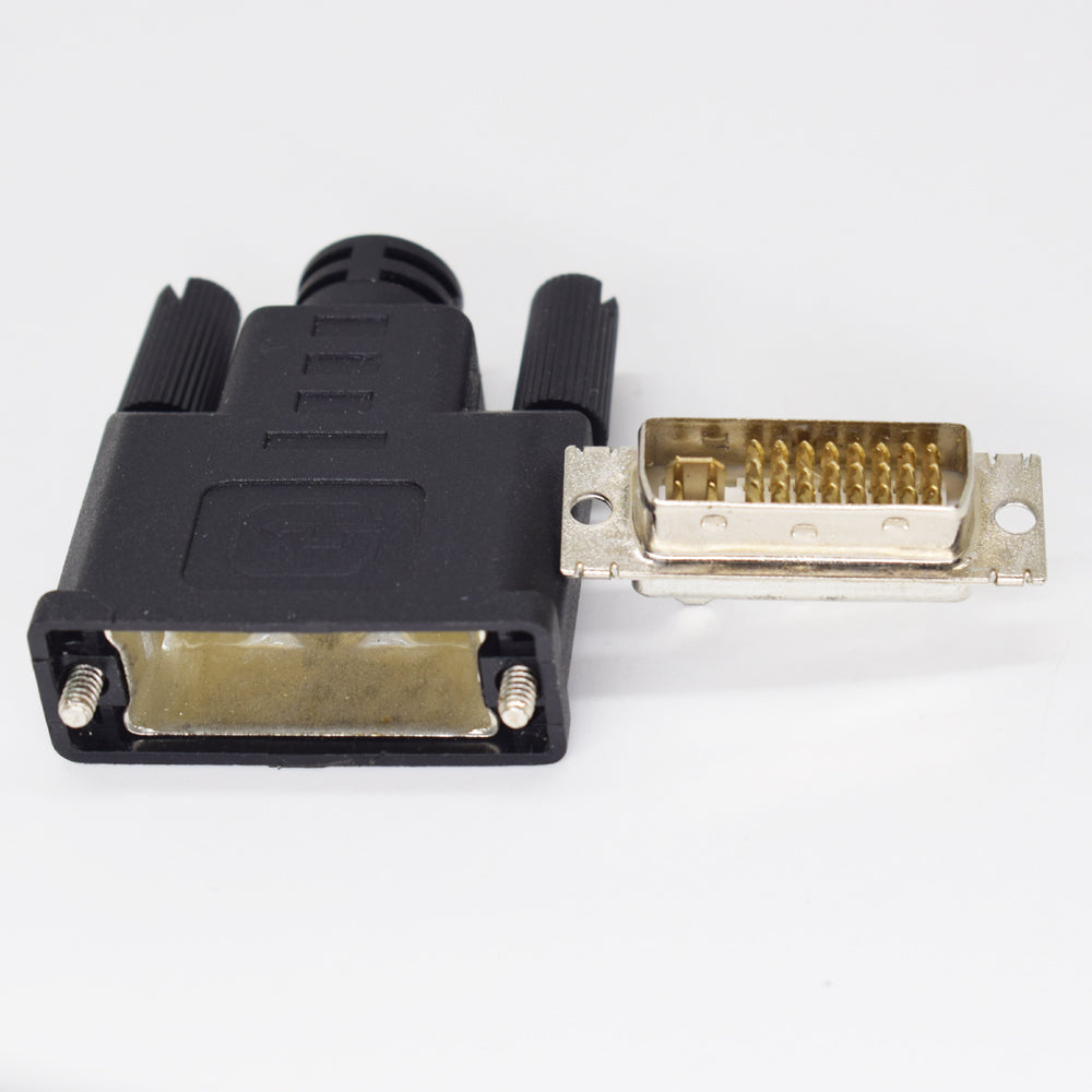 10pcs DVI 24+5 Plug DVI-D 24+5 Pin Male Solder Type Adapter Connector Black