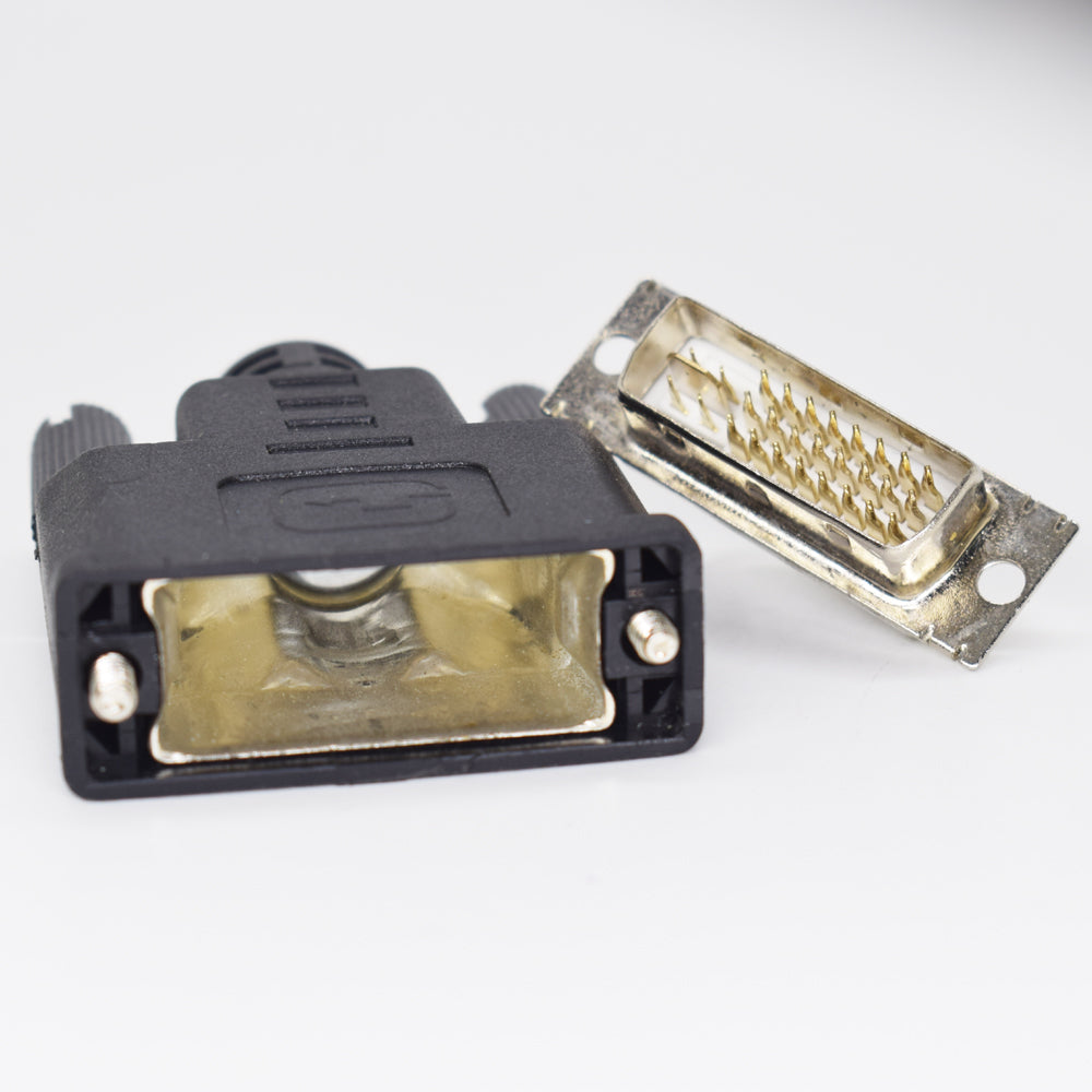 10pcs DVI 24+5 Plug DVI-D 24+5 Pin Male Solder Type Adapter Connector Black