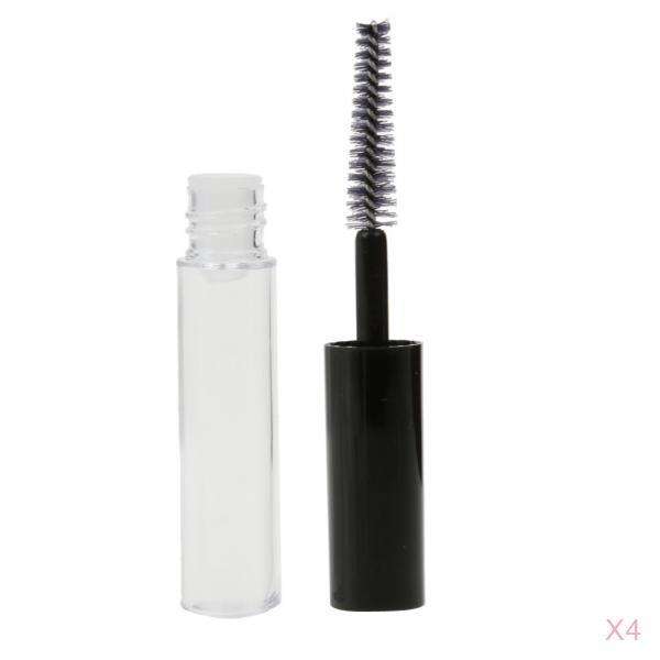 4 Pieces 4ML Empty Mascara Eyelash Growth Bottle Lip Gloss Liquid Tube Clear