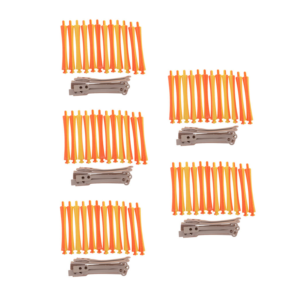60Pcs Salon Hairdressing Perm Rods Curlers Perming Rollers Clips Tools