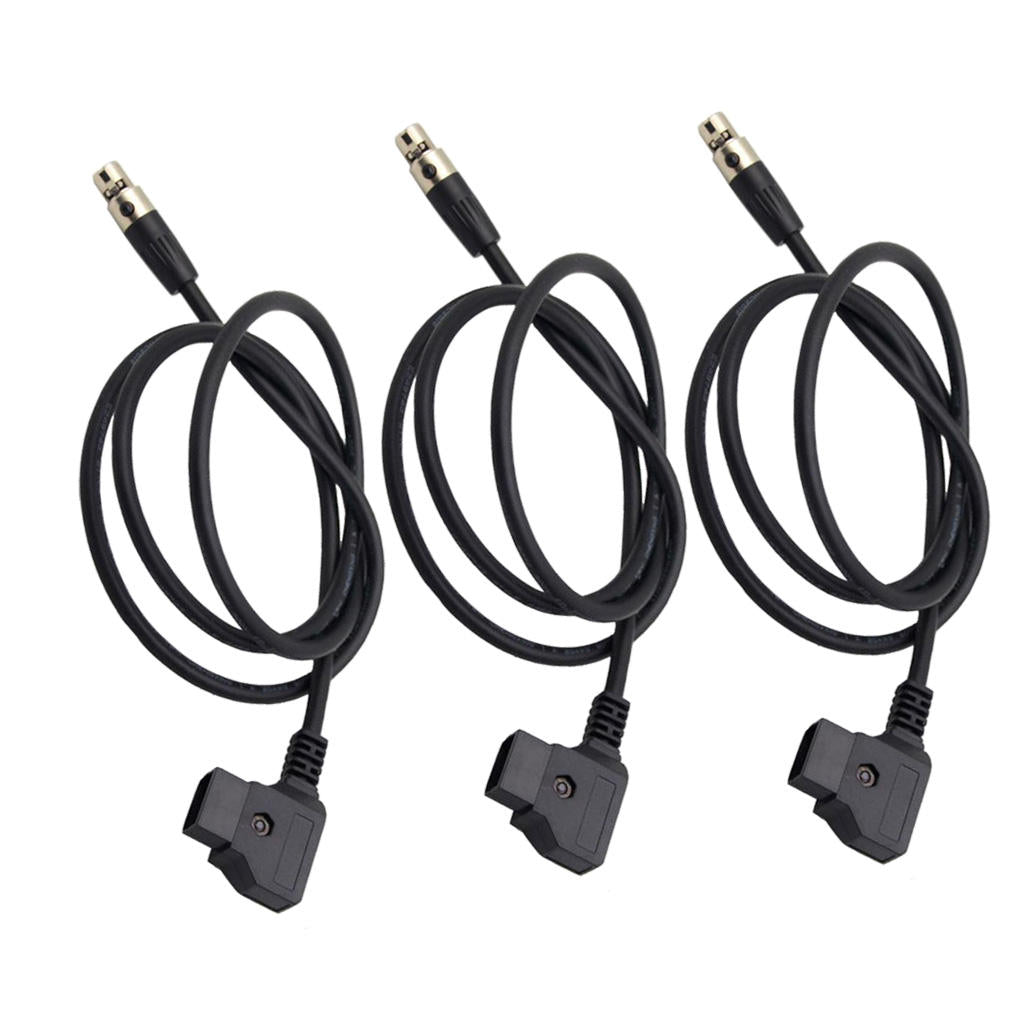 3Pieces Dtap Male to Mini XLR 4 Pin Female Cable Adapter for Camera  Monitor -
