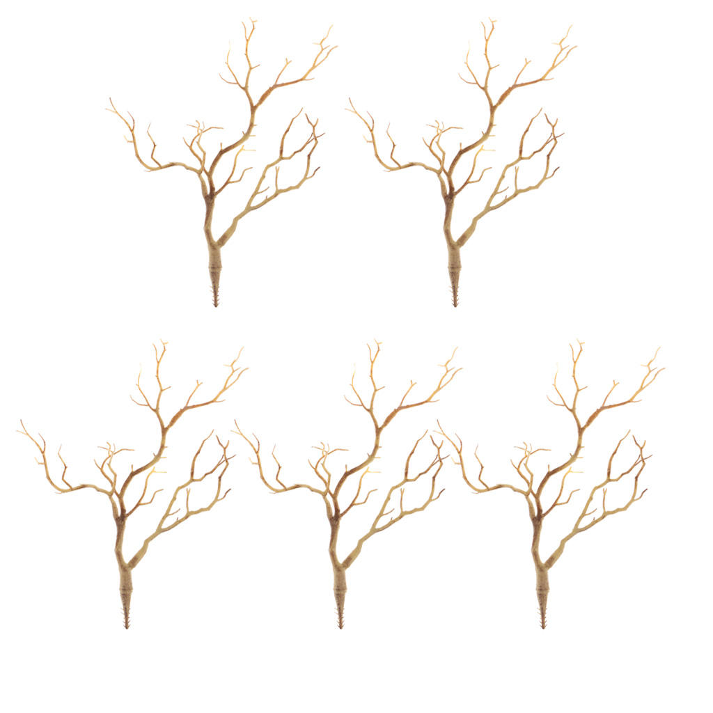 5PCS Handmade Simulation Tree Branches Dried Twig Home Wedding Decor -Coffee
