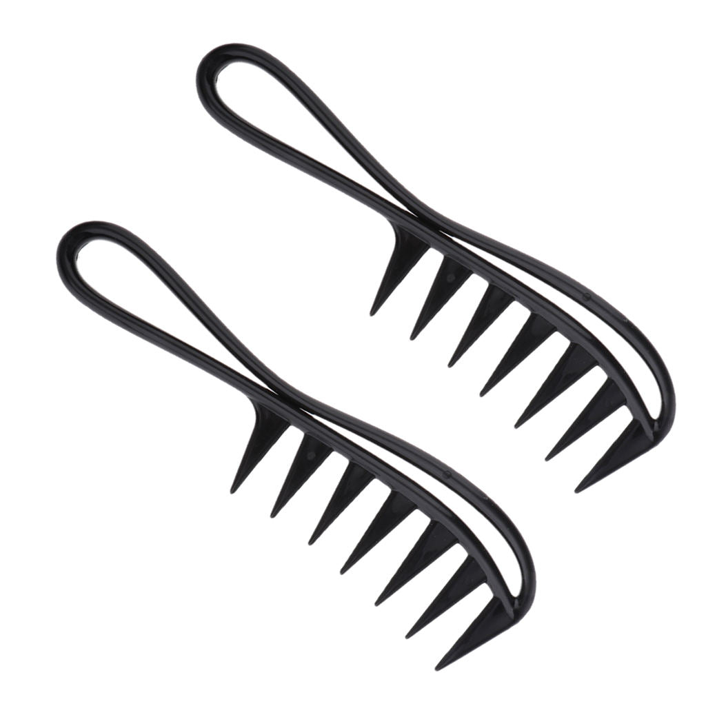 Pack of 2 Wet Dry Dual Use Plastic Hair Lift Combs Salon Scalp Massage Comb