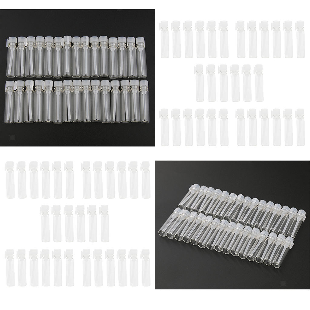 Pack of 120 1ml Mini Clear Glass Bottle Jar Sample Vials Perfume Liquids
