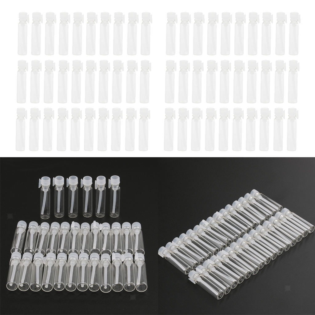Pack of 120 1ml Mini Clear Glass Bottle Jar Sample Vials Perfume Liquids