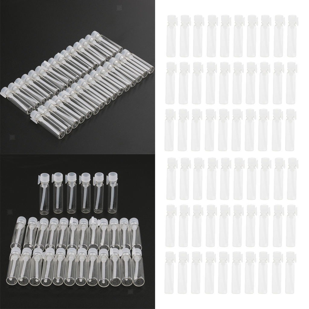 Pack of 120 1ml Mini Clear Glass Bottle Jar Sample Vials Perfume Liquids