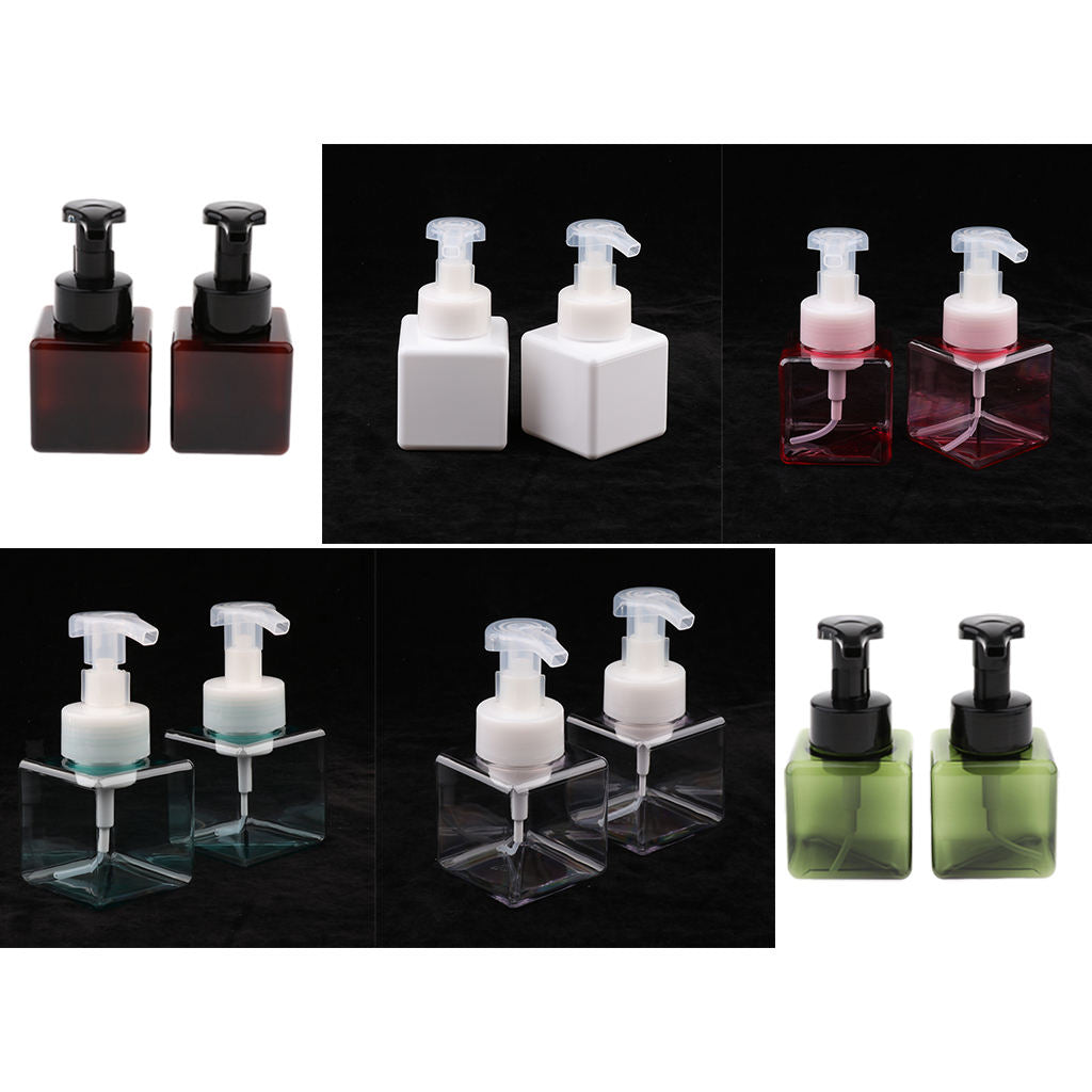 12Pcs 250ml Square Foam Lotion Pump Bottle Dispenser Vials Jar